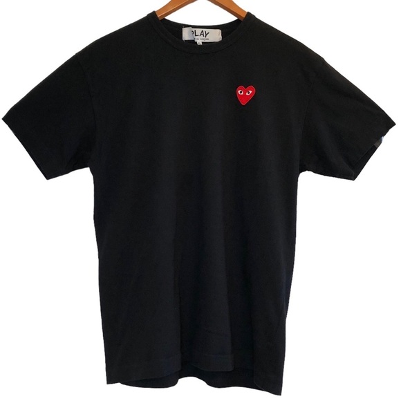 Men’s Comme Des Garçons Play, Black T-Shirt, XL - Picture 1 of 8